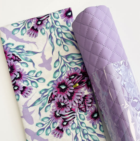 Tula Pink Bundle 1 yard fabric + 1 roll prequilted vinyl
