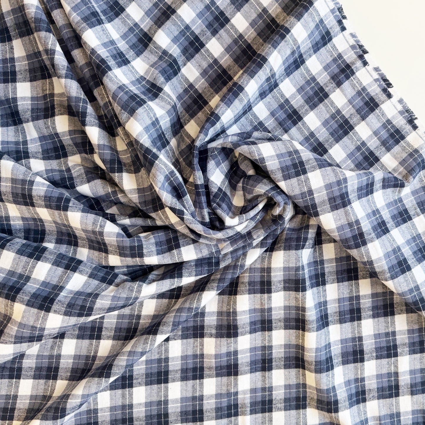 Flannel Blue and White Plaid