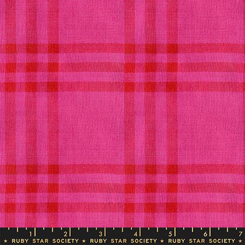 Ruby Star Society Warp Weft Mystic Fable Pink Classic Plaid Woven fabric