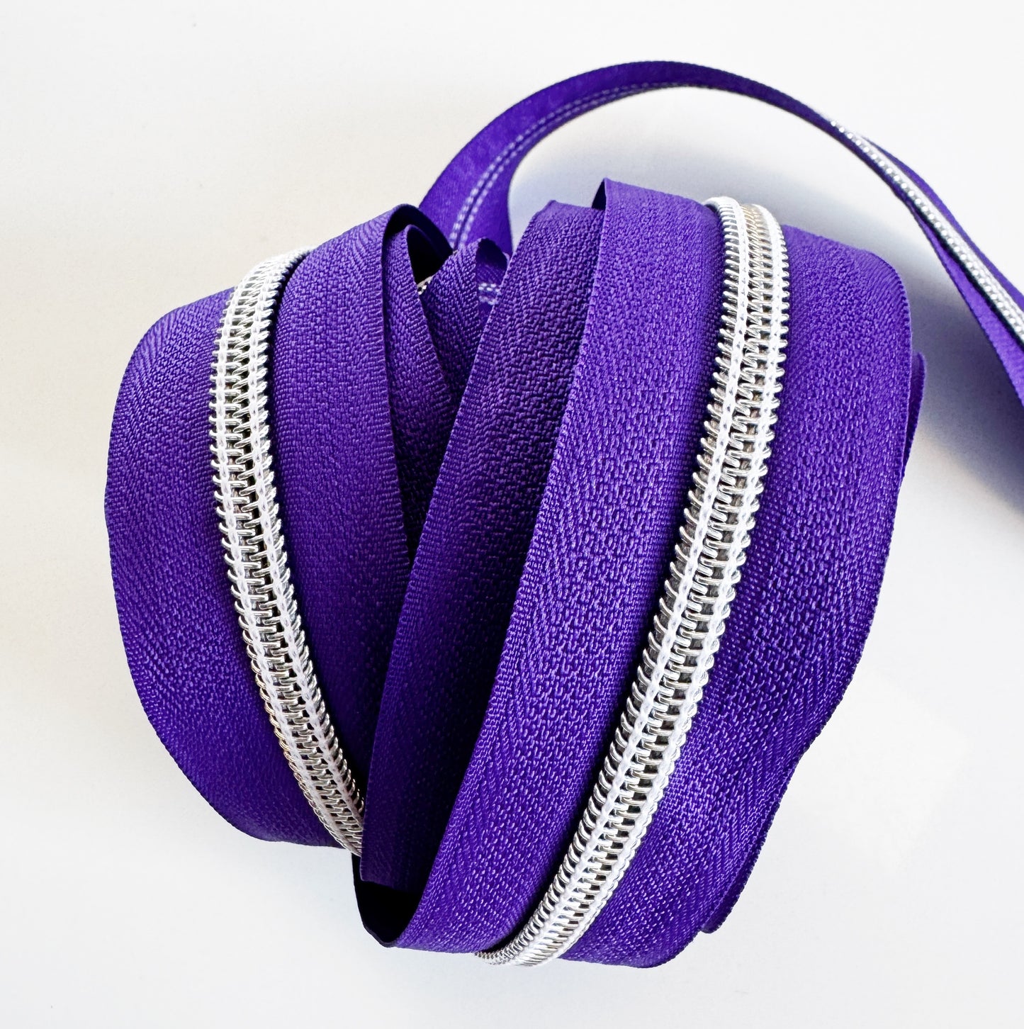 Purple and silver Zipper Tape