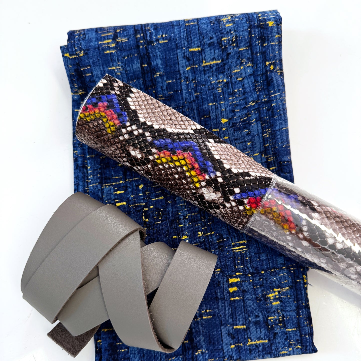 3 piece bundle vinyl + fabric + leather strap