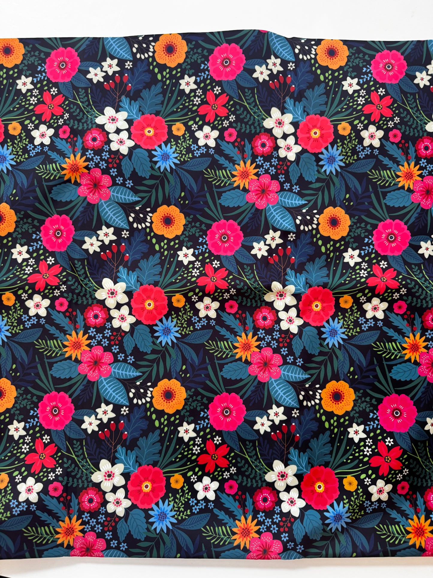 Bonded Nylon Fabric – Flower Fall | 36" x 58" | Custom Floral Lining & Bag Making Fabric