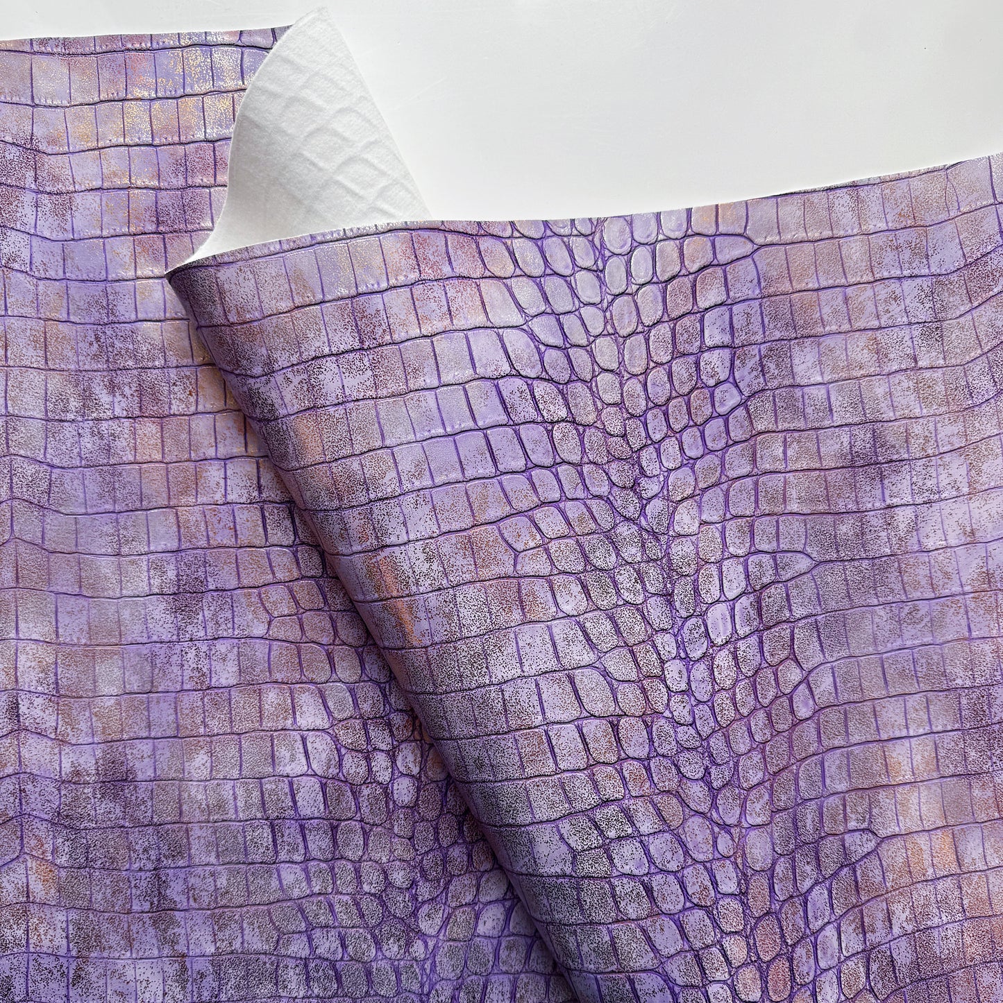 Mystic Croc Purple Faux Leather Vinyl - SewHungryHippie Bag Making Material