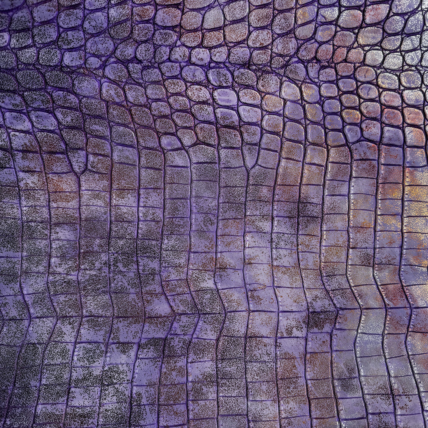 Mystic Croc Purple Faux Leather Vinyl - SewHungryHippie Bag Making Material