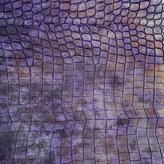 Mystic Croc Purple Faux Leather Vinyl - SewHungryHippie Bag Making Material
