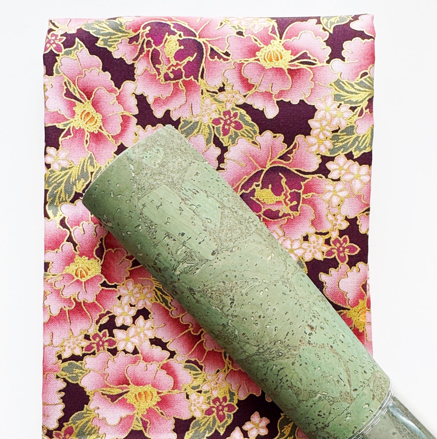 Floral Fabric and Cork Roll Bundle