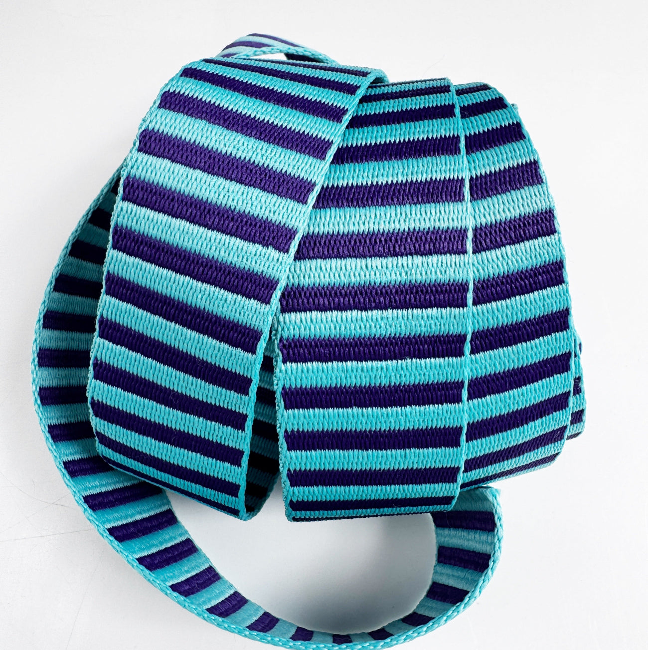 Blue & Teal Jacquard Woven Stripes Webbing – 1.5" Wide