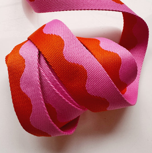 Pink and Orange Wavy Webbing
