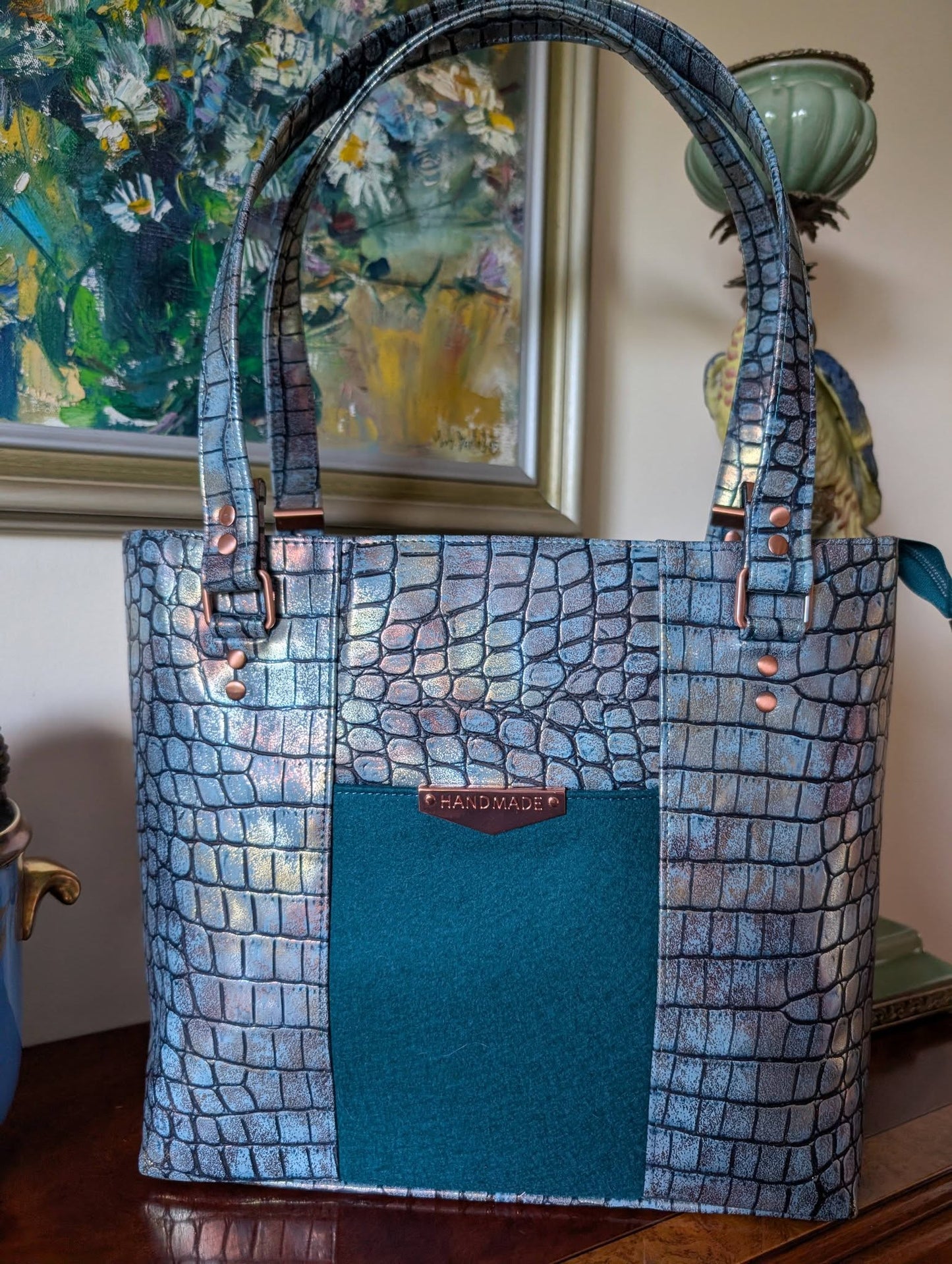 Mystic Croc Vinyl Sew HungryHippie Bag Making Vinyl Faux Leather