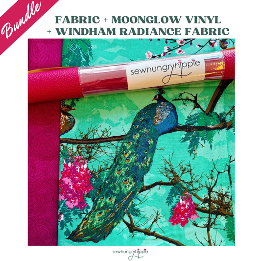 Art Gallery Peacock Fabric & Moonglow Vinyl Bundle