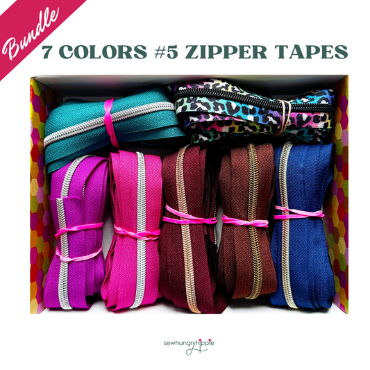 Assorted Nylon Zipper Tape Bundle – Colorful Zippers for Bag Making & Sewing