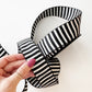 Jacquard Woven Stripes Webbing per yard Black & White 1.5"