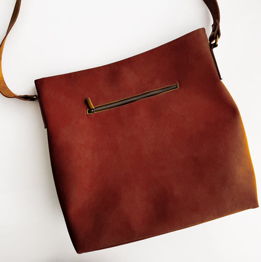 Stevie Bag Kit w/ Saddle Brown and Ruby Star Society Fabric