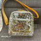 handmade bag using yellow banana transparent vinyl fabric for accessories