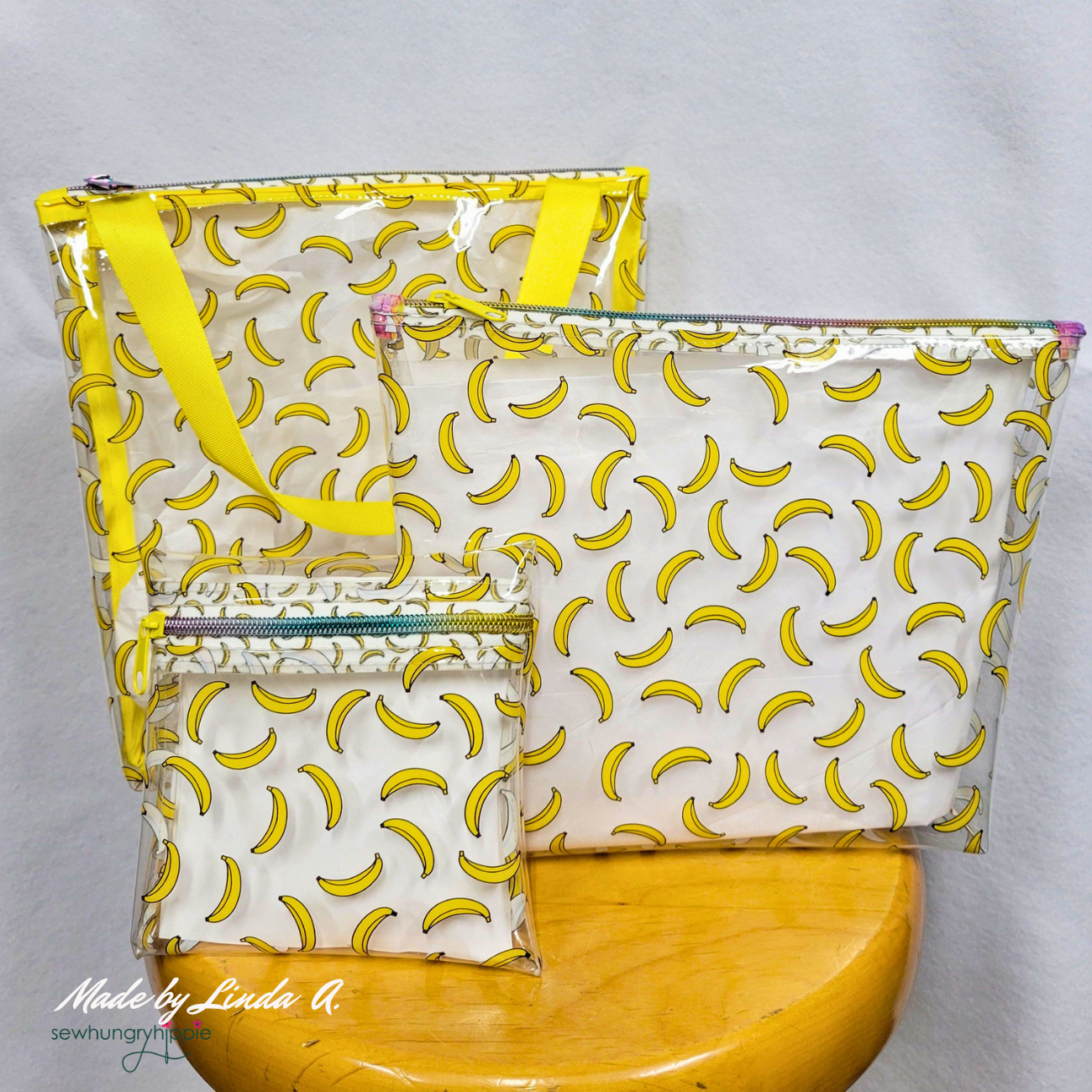 Banana Print Clear Vinyl | TPU See-Through Vinyl for Bag Making