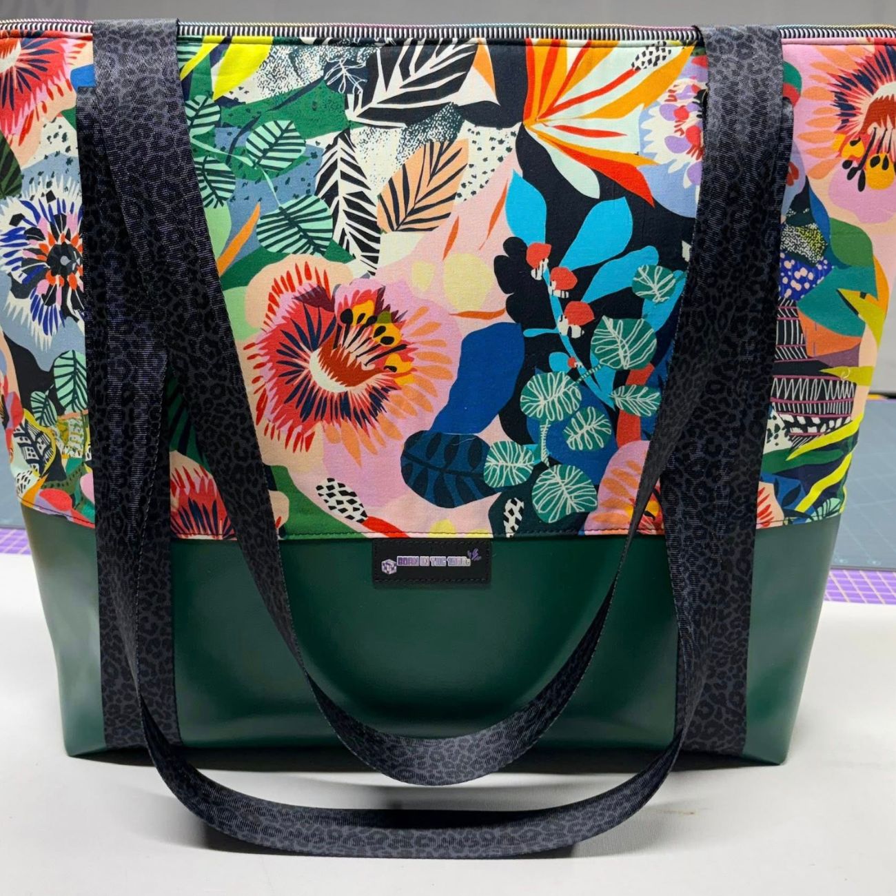 Black Grey Leopard seatbelt webbing 1" width 5 Yards