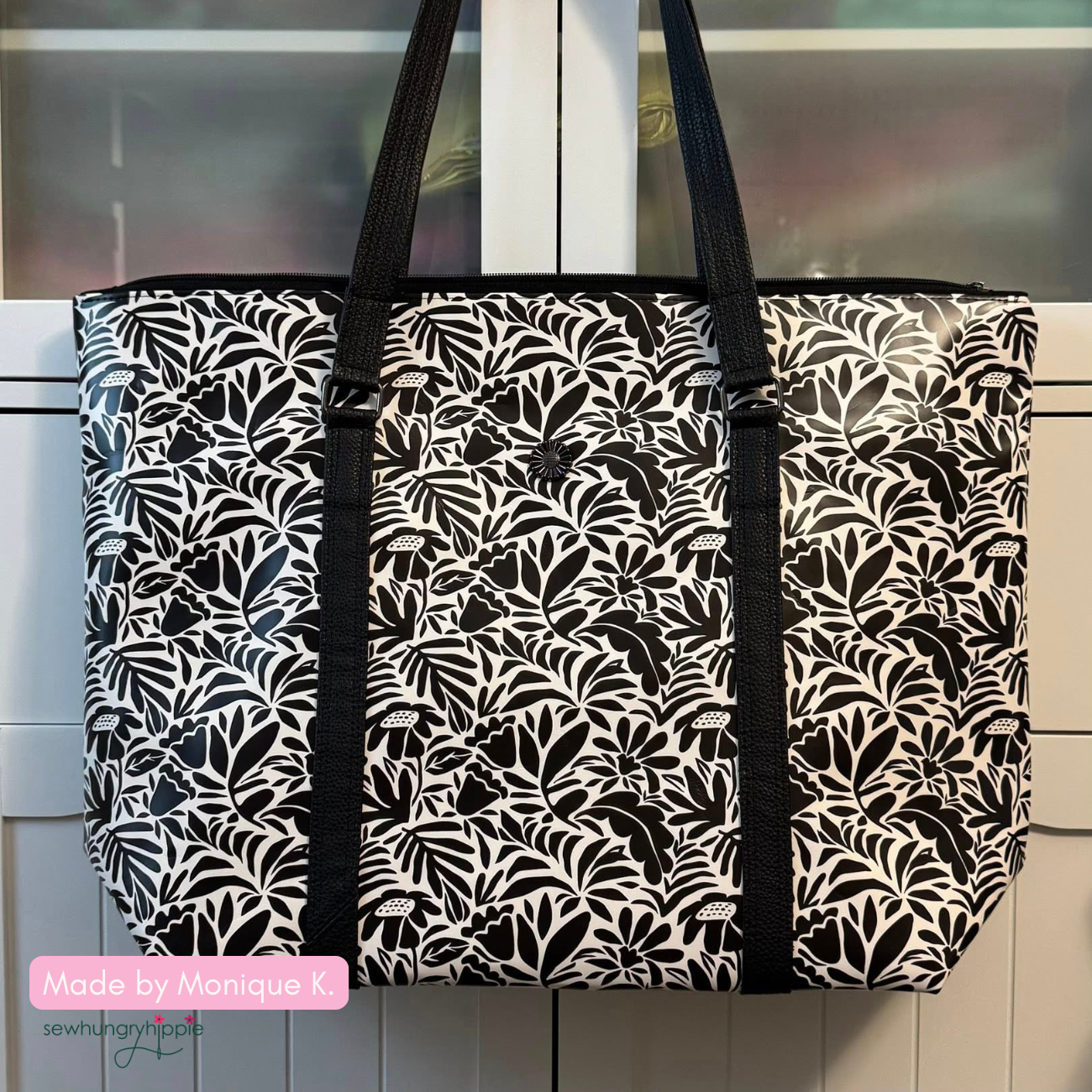Black and Cream Floral Vinyl