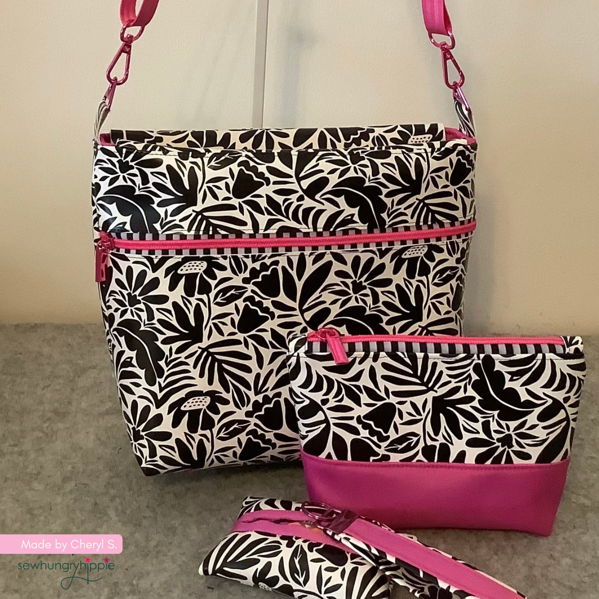 Black and Cream Floral Vinyl