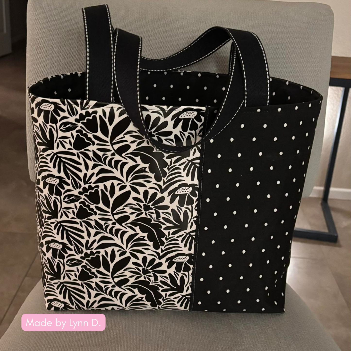 Black and Cream Floral Vinyl