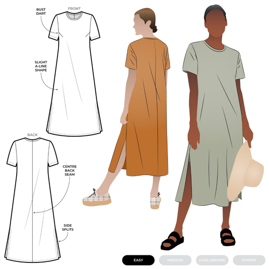 Style Arc Blanche Knit Dress Multi-Size Sewing Pattern