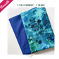 Blue Graffiti Fabric Bundle – 1 Yard Marcia Derse Fabric + Water Resistant Canvas Royal Blue