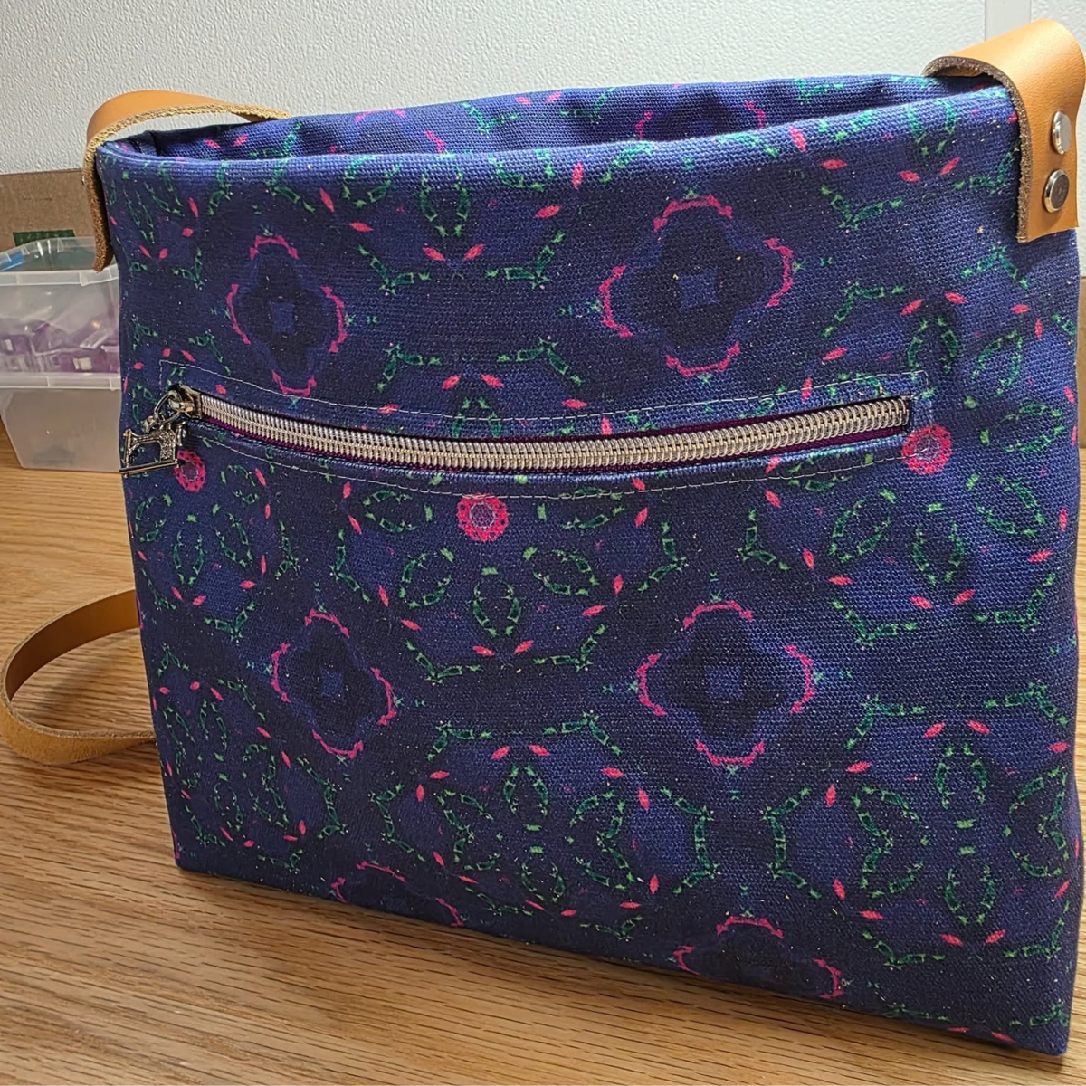 Blue Kaleidoscope Cotton Canvas Fabric – 36 x 58 Inches