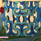 Blue Waves Canvas Fabric | Elegant Custom Print for Bag Making