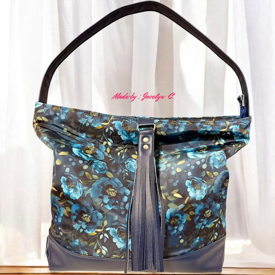 Bonded Nylon Blue Floral