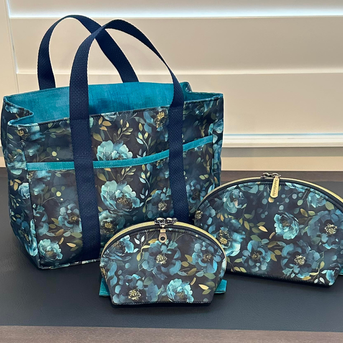 Bonded Nylon Blue Floral