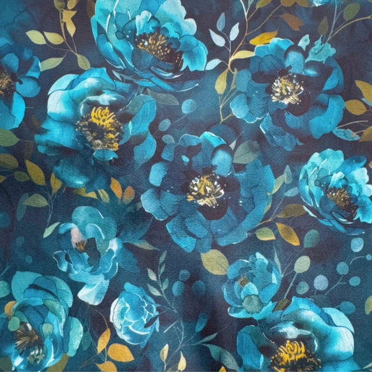 Bonded Nylon Blue Floral
