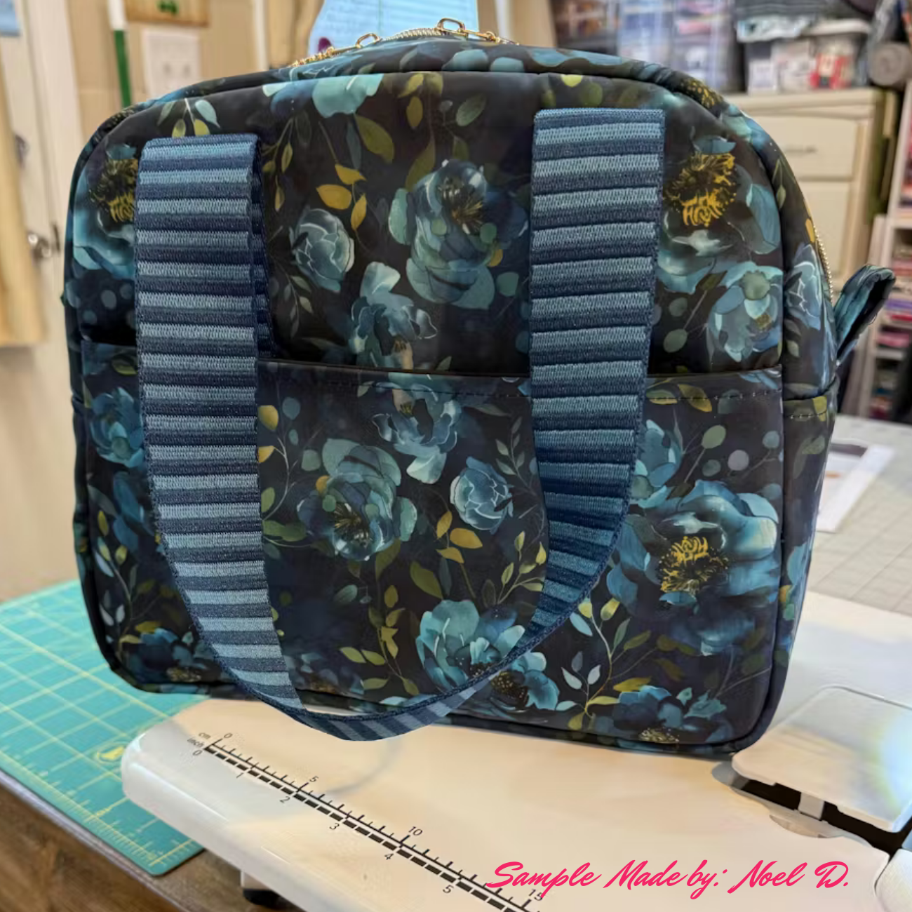 Bonded Nylon Blue Floral