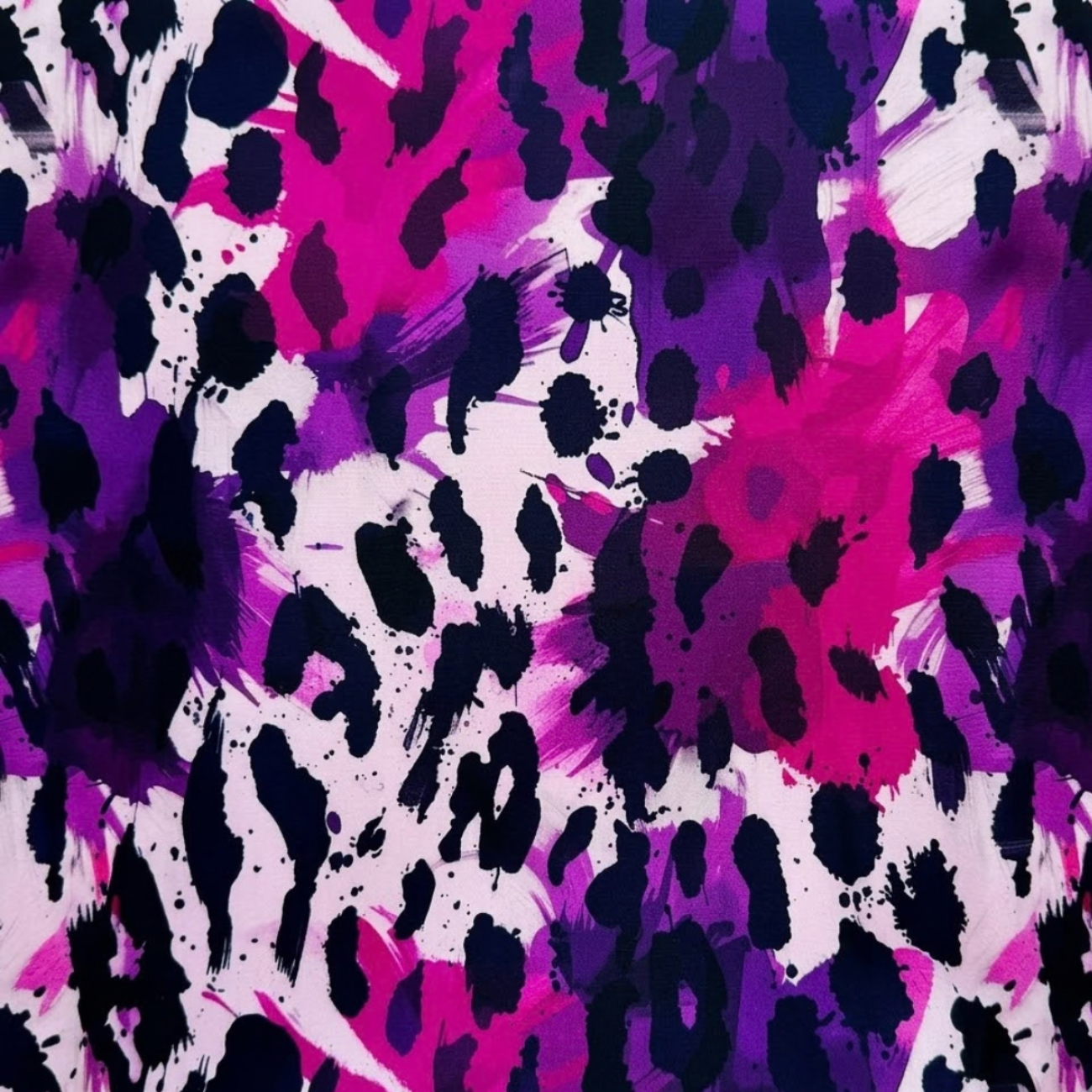 Leopard Pink and Purple Wildheart Pattern Bonded Nylon for Bag Making 