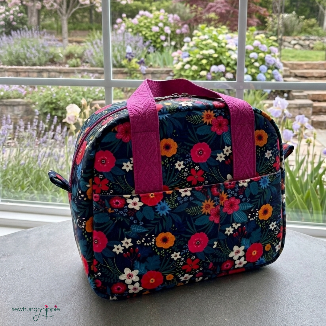 Bonded Nylon Fabric – Flower Fall | 36" x 58" | Custom Floral Lining & Bag Making Fabric