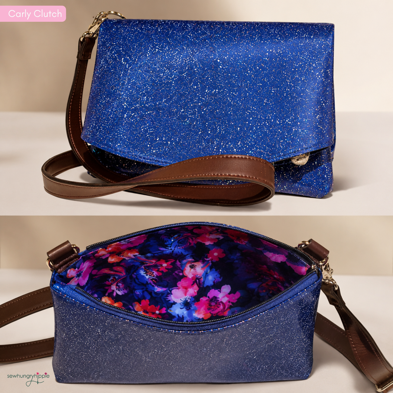 Bonded Nylon Floral Fabric and New Glitter Vinyl Bundle