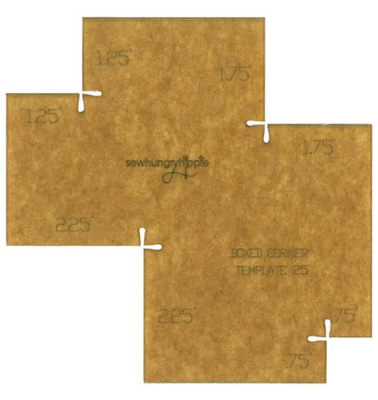 Actual image of Box My Corners Acrylic Template – Style 0.25 | SewHungryhippie