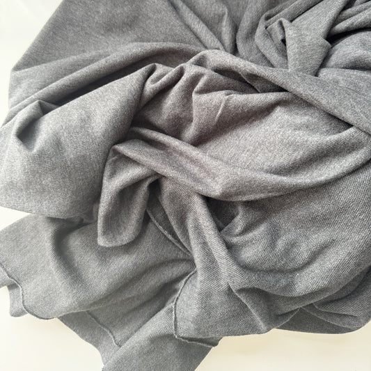 Heather Grey Stretch Knit Sweatshirt fabric per yard