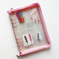 Label Case / Pink / Glitter / with spiral bound hooks for your labels