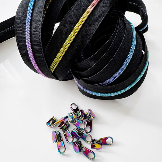 Black and Rainbow 3mm zipper pack
