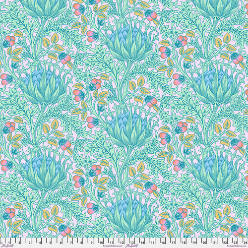 Artichoke Lavender cotton lawn per yard