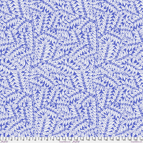 Branches Blue cotton lawn per yard