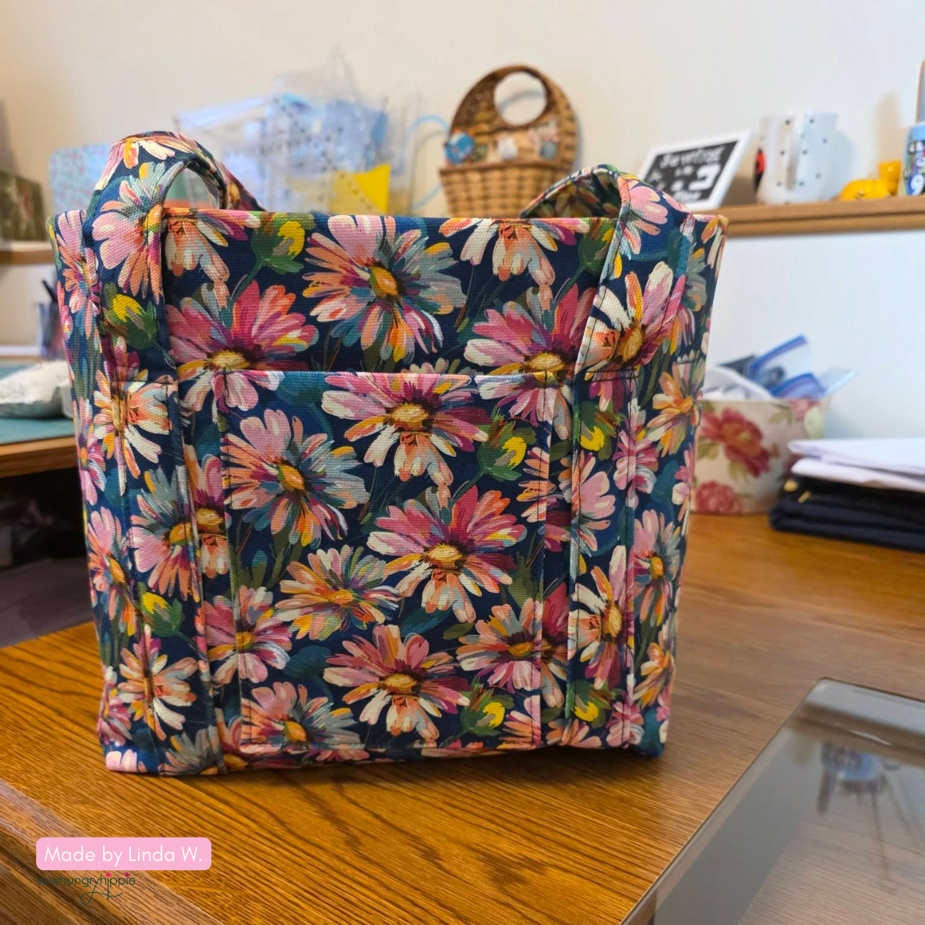 Canvas Fabric April Flowers 36" x 58"
