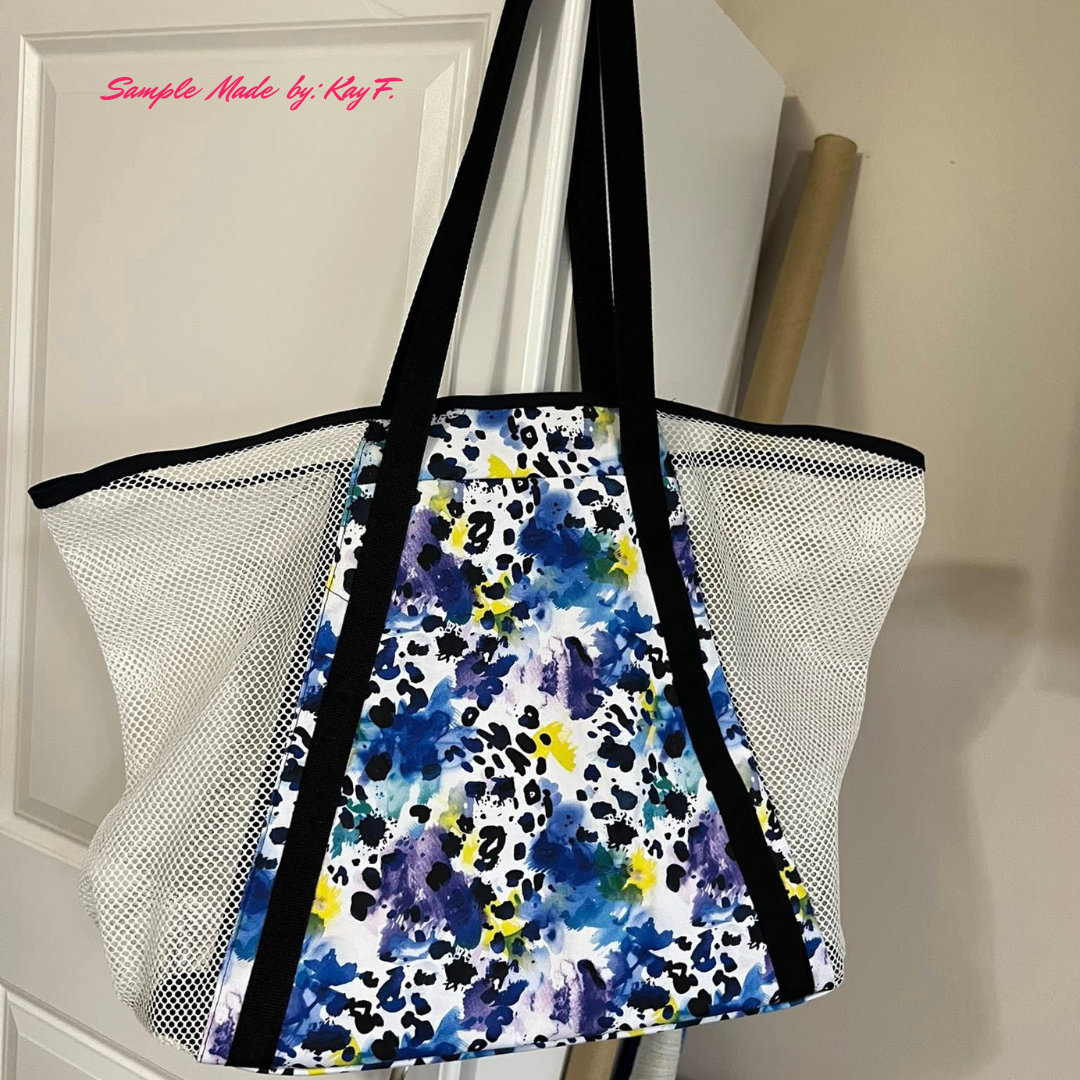 Animal print in blue Custom Canvas Fabric Style 2 by Sew Hungry Hippie for Bag Making Projects