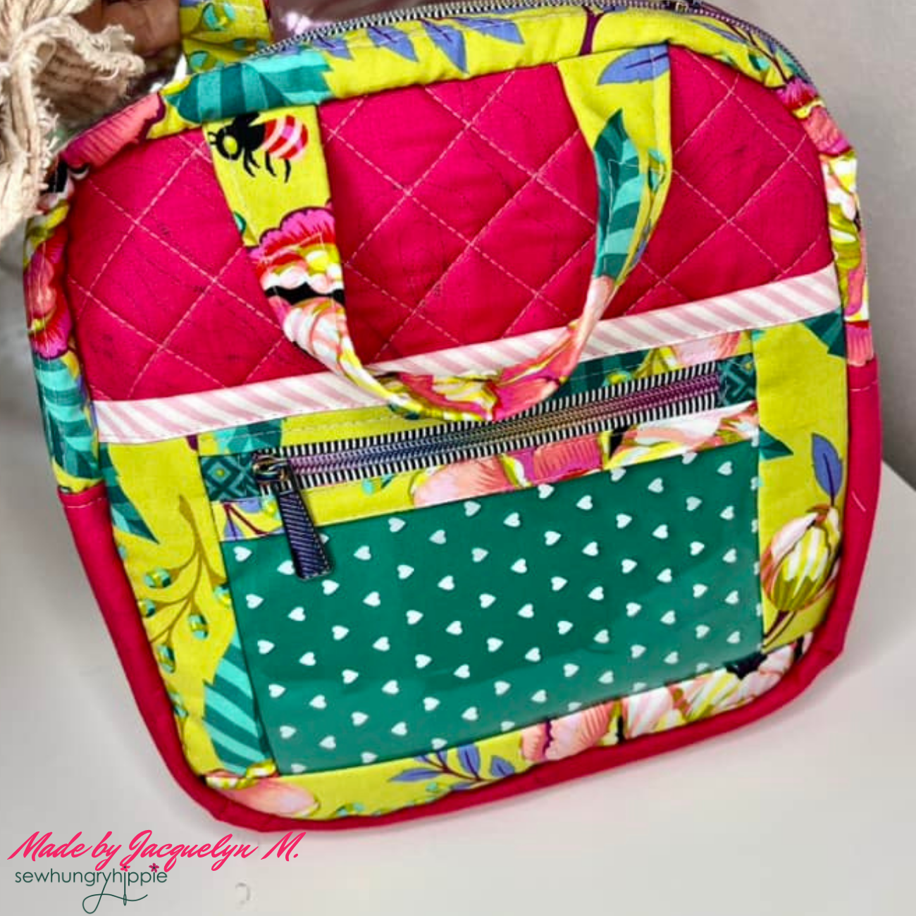 cute clear bag made with white heart print vinyl for everyday accessories