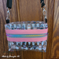 handmade mini bag using coffee print transparent vinyl fabric