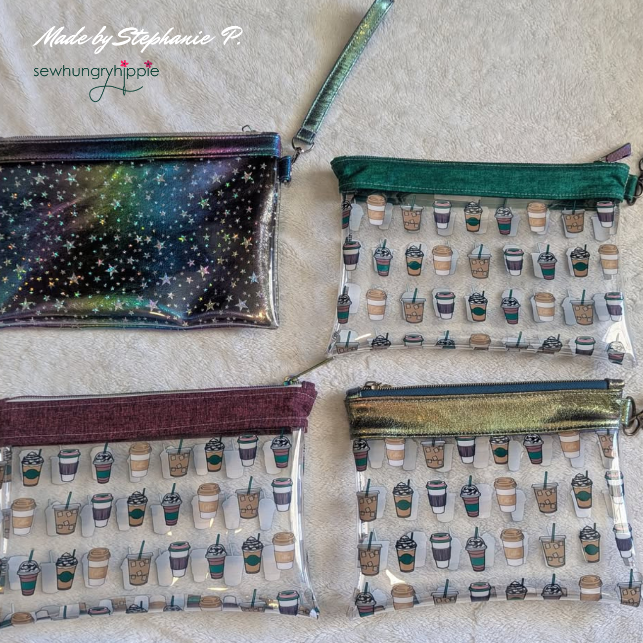 coin pouch created with coffee cups clear TPU vinyl fabric
