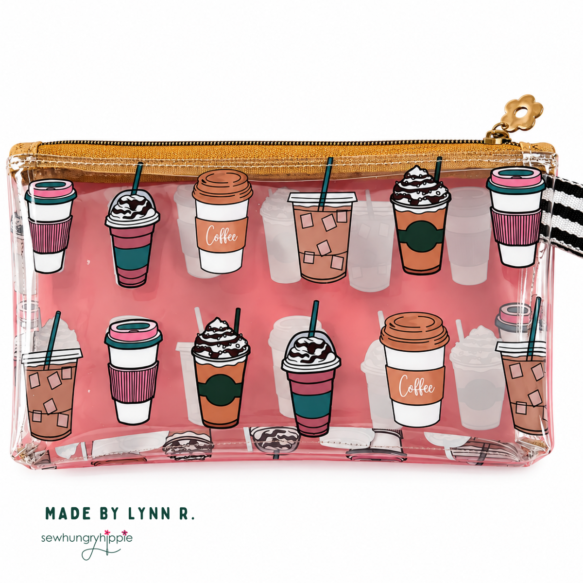 Coffee Cups Print TPU Vinyl – Clear Printed Vinyl for Bag & Pouch Making
