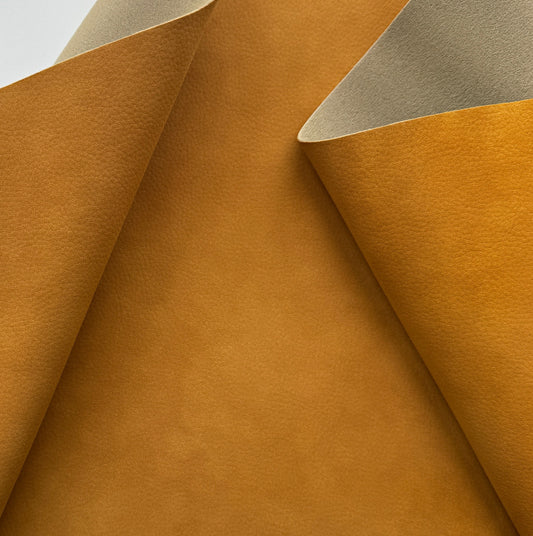 Almost Leather Roll | Mustard Faux Leather Fabric for Bag Making