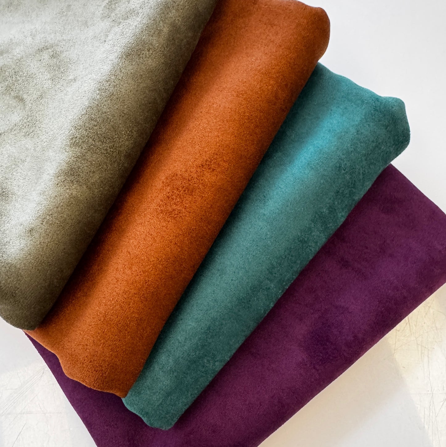 Faux Suede Teal Fabric – 18" x 54" Roll | Soft Vegan Leather for Bag Making & Sewing