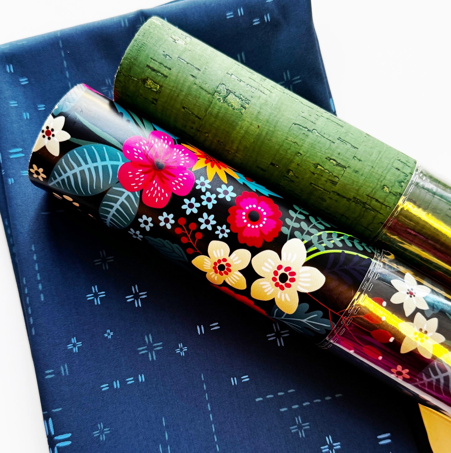 Floral Vinyl and Art Gallery Fabric + Cork Bundle