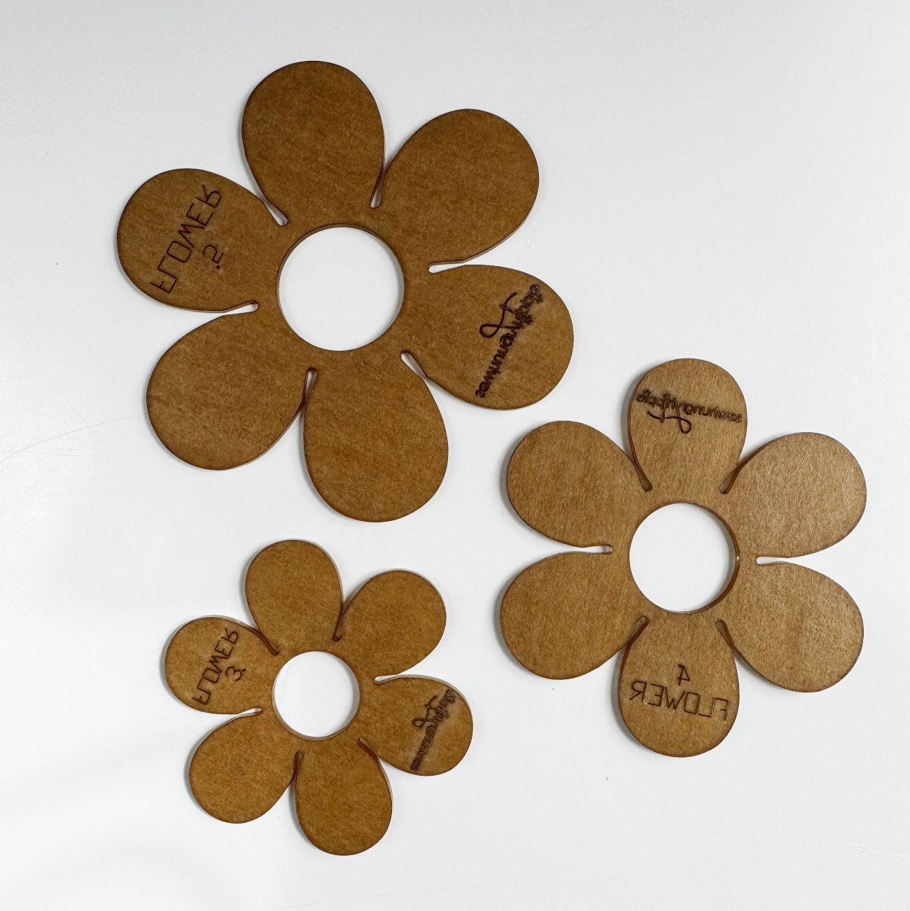 Hippie Flower Acrylic Template Multisize set of 3